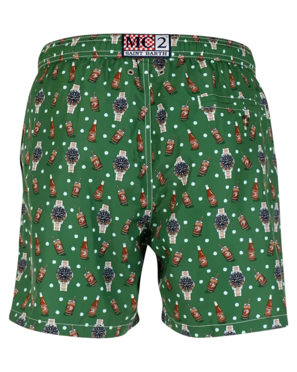 Costume Mare Uomo Beer O’Clock Verde in Tessuto-Mc2 Saint Barth-Costumi da bagno-Vittorio Citro Boutique