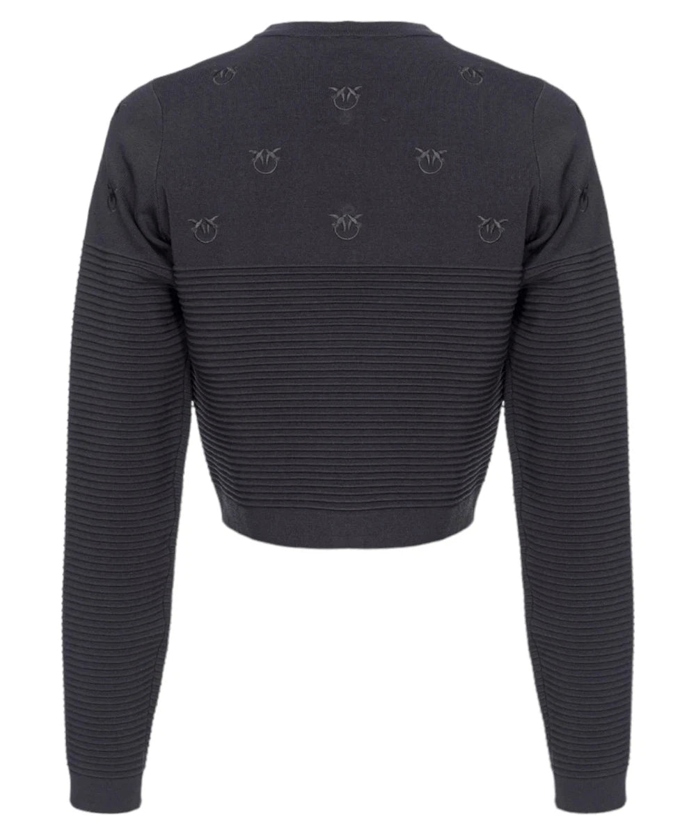 Cardigan corto jacquard Love Birds Ciliegio-Pinko-Maglieria-Vittorio Citro Boutique