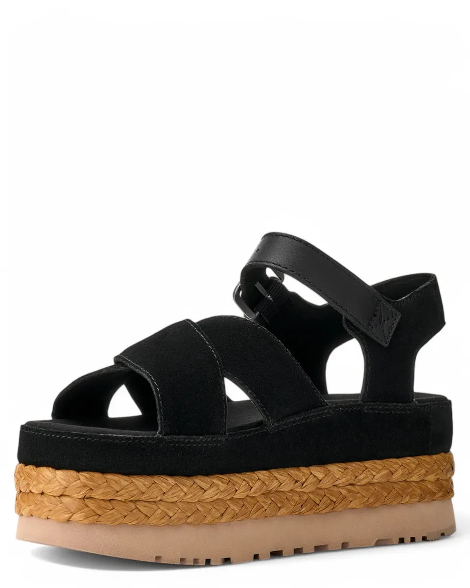 Sandali con Plateau in Camoscio e Rafia Aubrey Ankle Strap-Ugg-Sandali-Vittorio Citro Boutique