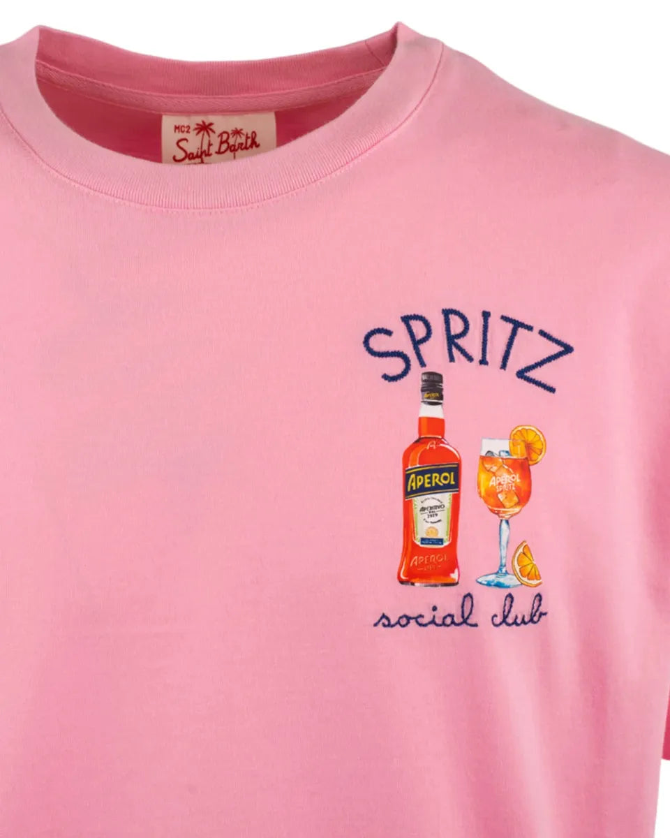 T-shirt rosa Spritz Social Club-Mc2 Saint Barth-T-shirt-Vittorio Citro Boutique