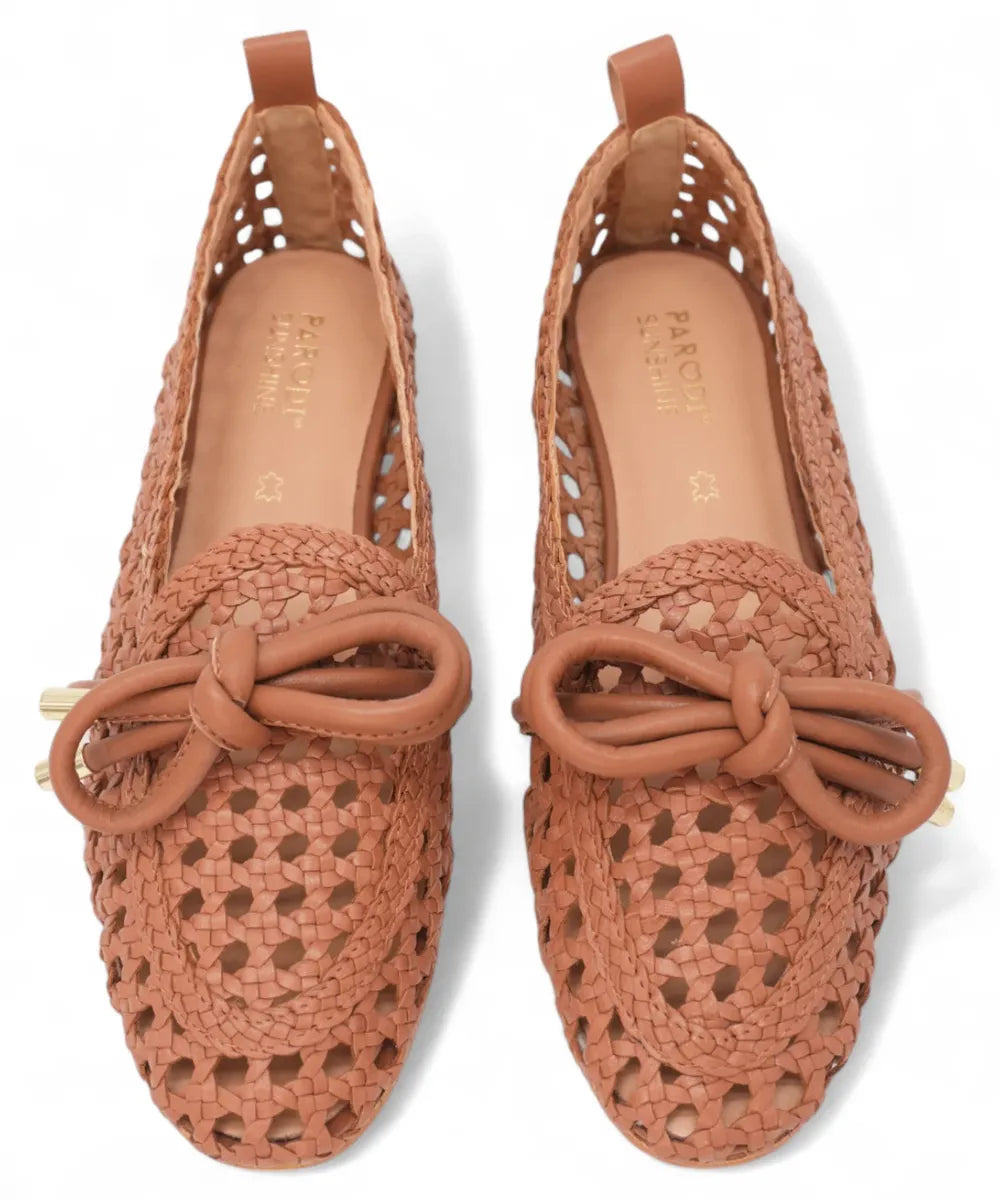 Ballerina in Pelle Intrecciata-Parodi Shoes-Mocassini-Vittorio Citro Boutique