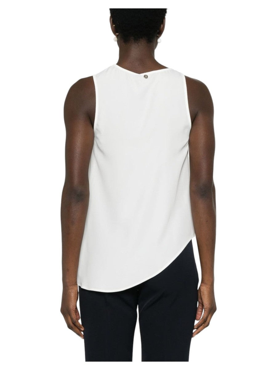 Blusa Smanicata Asimmetrica con Decorazione in Cristalli-Liu-Jo-Top-Vittorio Citro Boutique