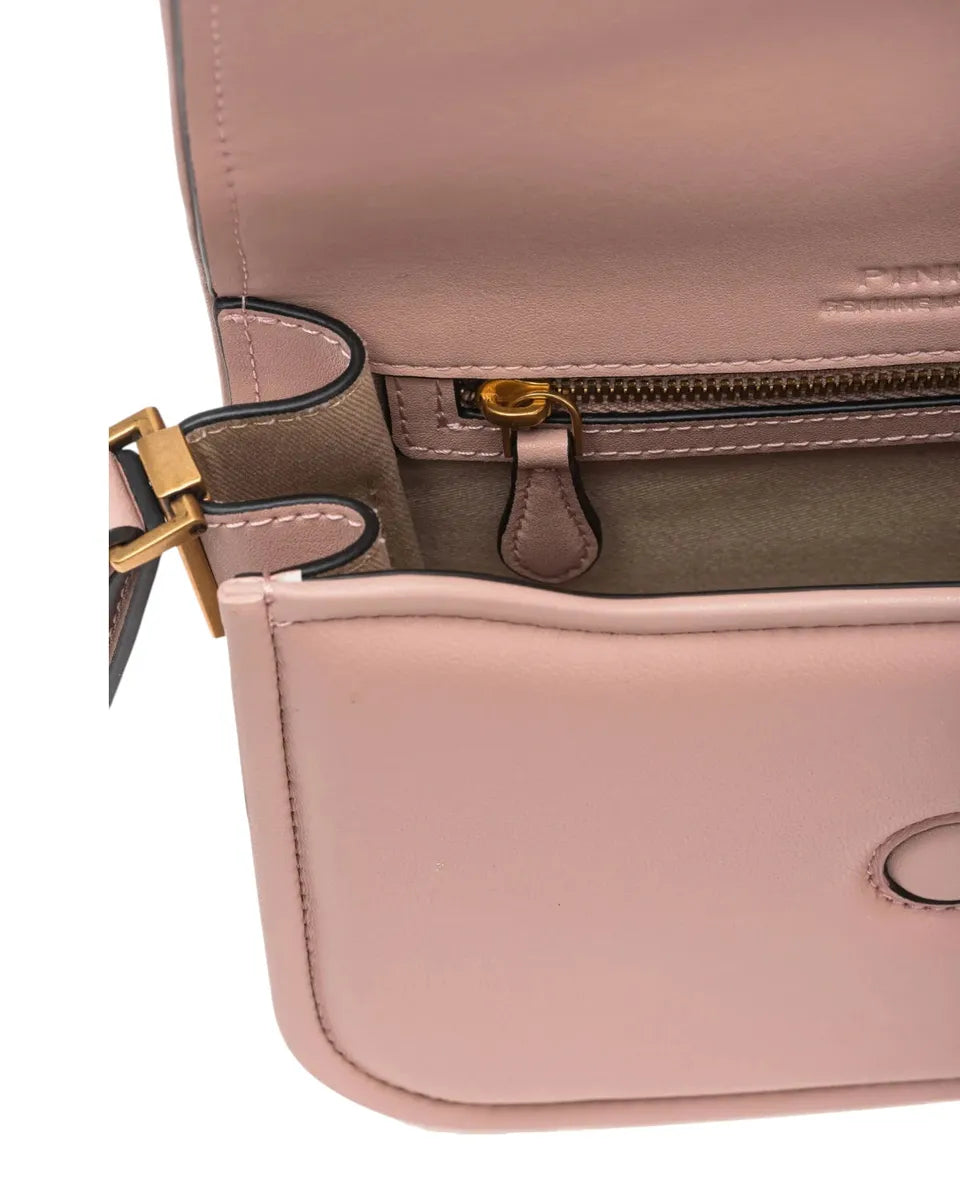 Borsa a Spalla Love Birds in Pelle di Vitello con Tracolla Regolabile-Pinko-Borse a spalla-Vittorio Citro Boutique