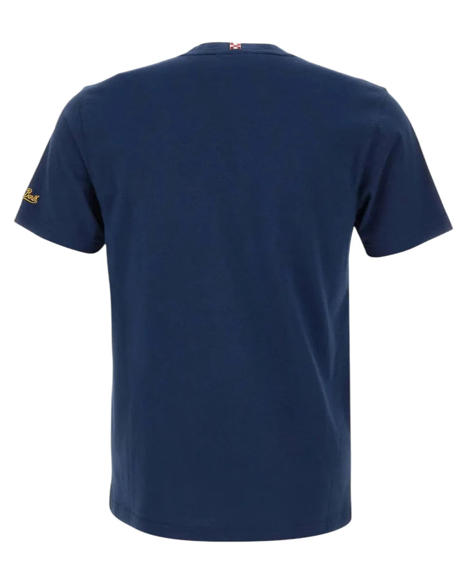 T-shirt uomo Portofino navy "Non solo Gin" con logo ricamato-Mc2 Saint Barth-T-shirt-Vittorio Citro Boutique