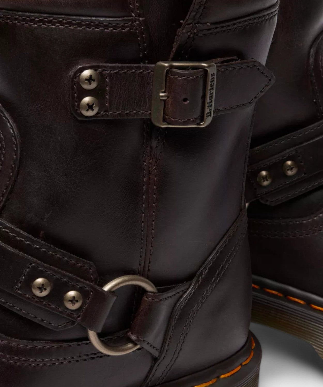 Dr. Martens Anistone Harness Biker Boots in Pelle Crazy Horse-Dr. Martens-Stivali-Vittorio Citro Boutique