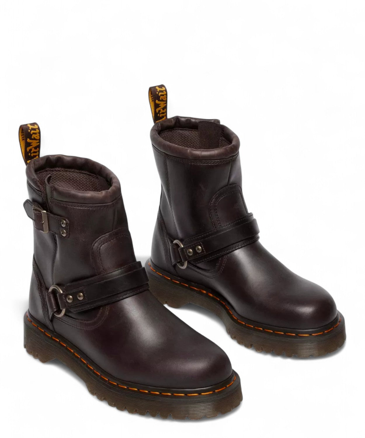 Dr. Martens Anistone Harness Biker Boots in Pelle Crazy Horse-Dr. Martens-Stivali-Vittorio Citro Boutique