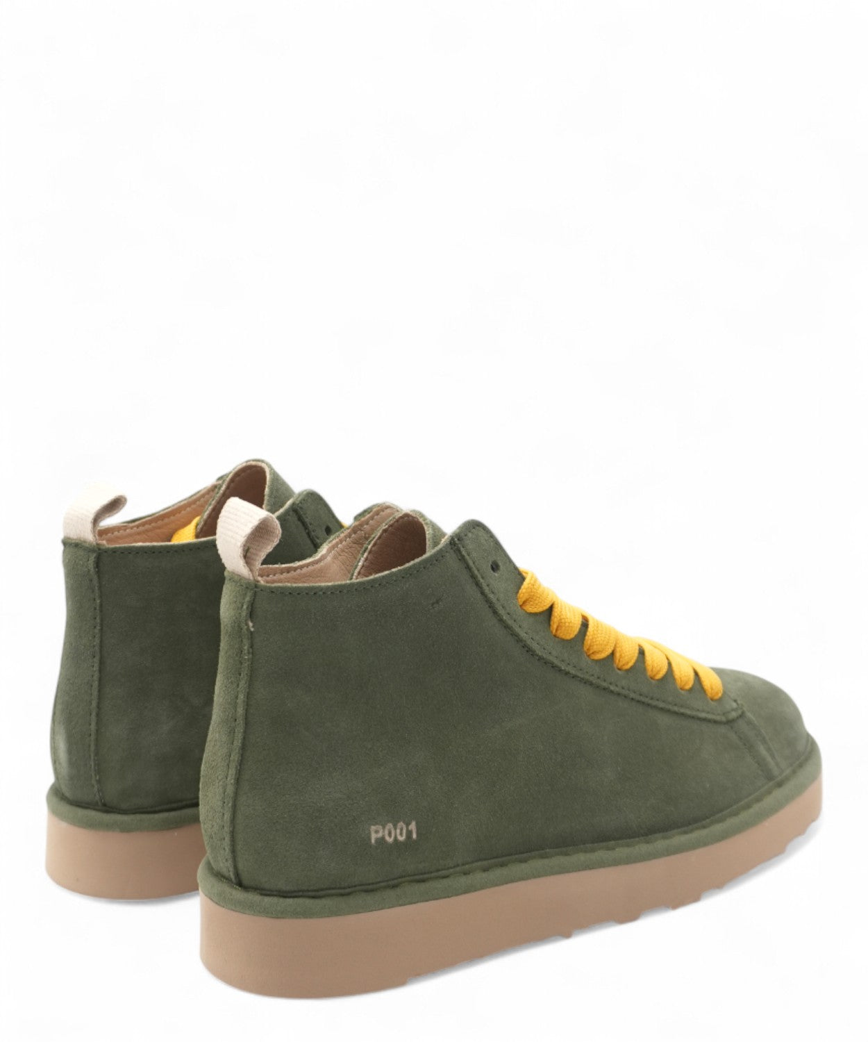 Polacchino P001 in Camoscio con Lacci Gialli-Scarpe-PANCHIC-Vittorio Citro Boutique