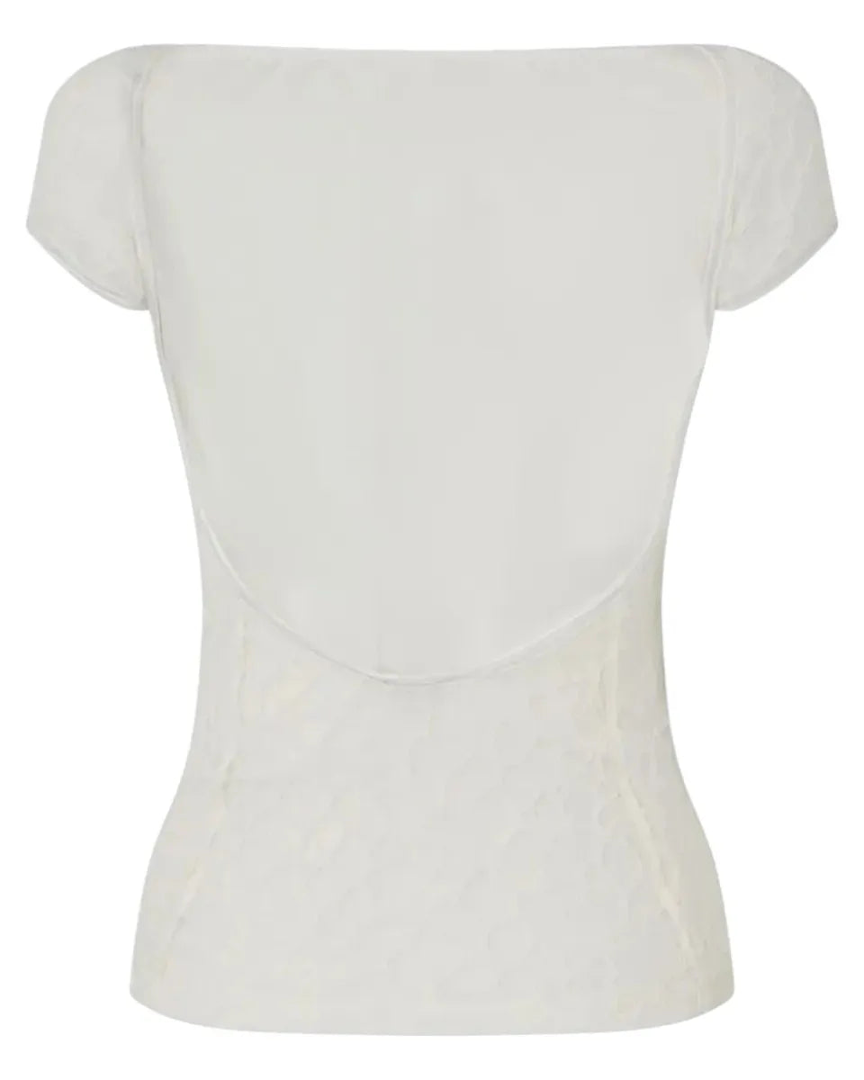 Top in Pizzo Bianco con Schiena Scoperta-Pinko-Top-Vittorio Citro Boutique