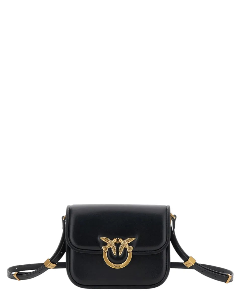 Borsa a Spalla Love Birds in Pelle di Vitello con Tracolla Regolabile-Pinko-Borse a spalla-Vittorio Citro Boutique