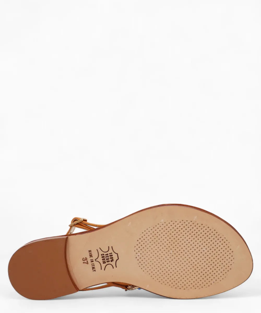 Sandalo Capri Gioiello Multicolor a Doppia Fascia-Capri Vittorio Citro-Sandali-Vittorio Citro Boutique