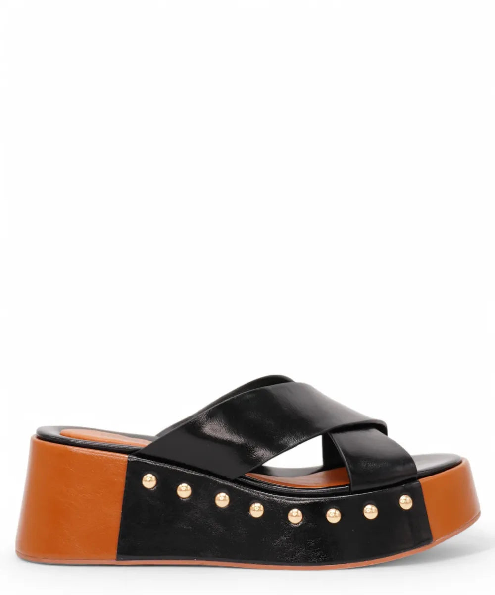 Sandalo in Pelle con Fasce ad Incrocio-Vivien Lee-Sandali-Vittorio Citro Boutique