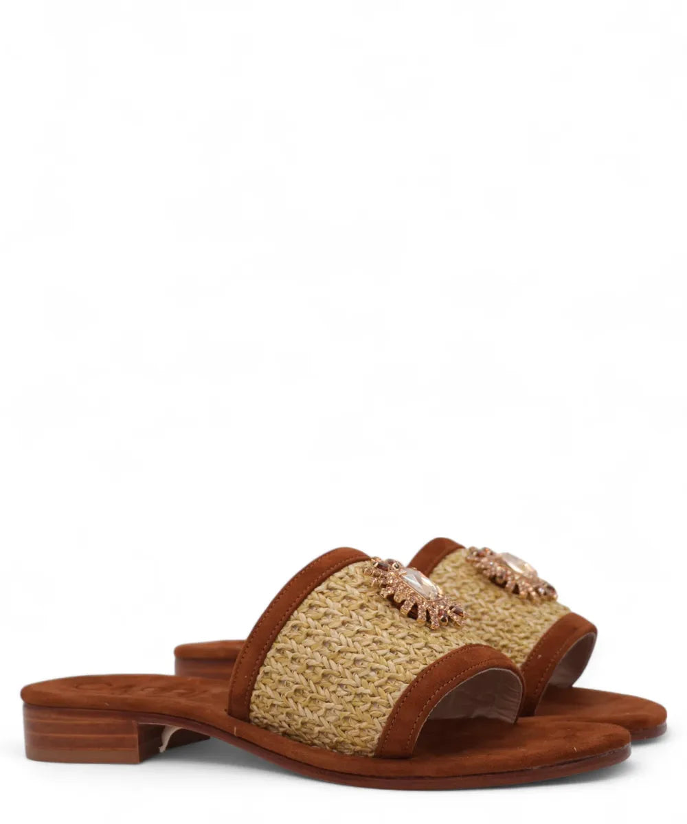 Pantofolina Caprese in Raffia Intrecciata-Capri Vittorio Citro-Ciabatte-Vittorio Citro Boutique