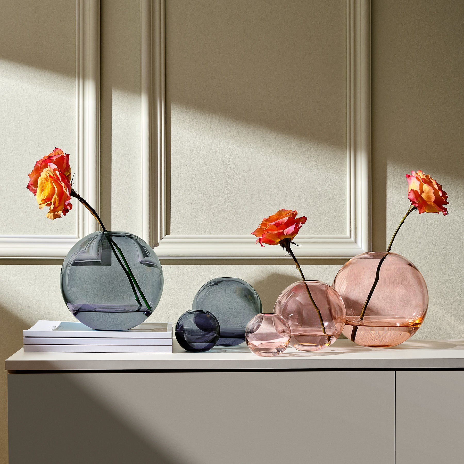 Mars Vase Medium Steel Apricot-NUDE EU-Vasi-Vittorio Citro Boutique