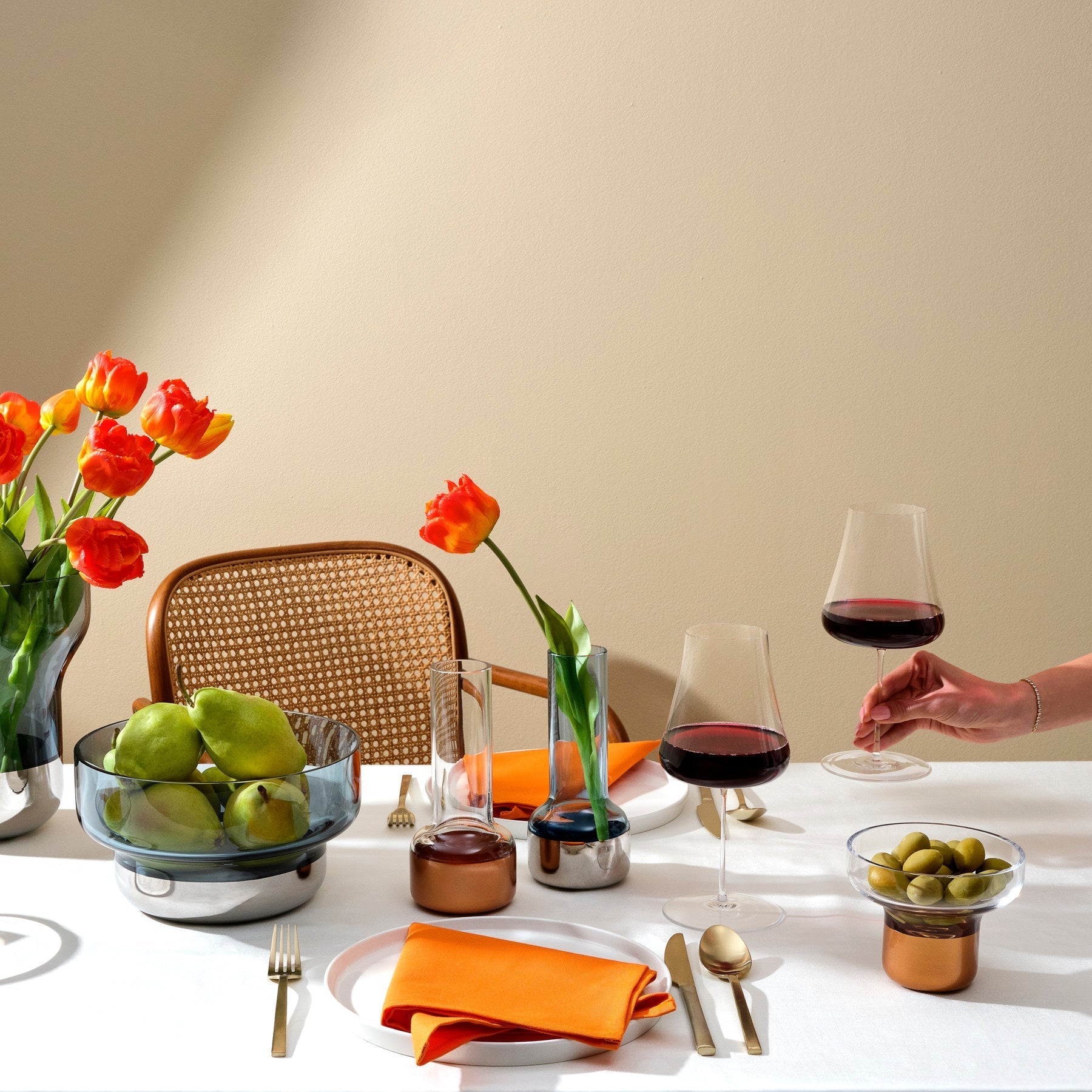 Contour Bud vase with Clear Top and Copper Base-NUDE EU-Vasi-Vittorio Citro Boutique