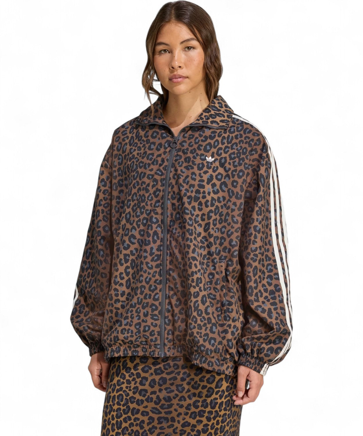 Felpa Adidas Track Top Leopard Firebird Oversized con Zip-Adidas Originals-Felpe-Vittorio Citro Boutique