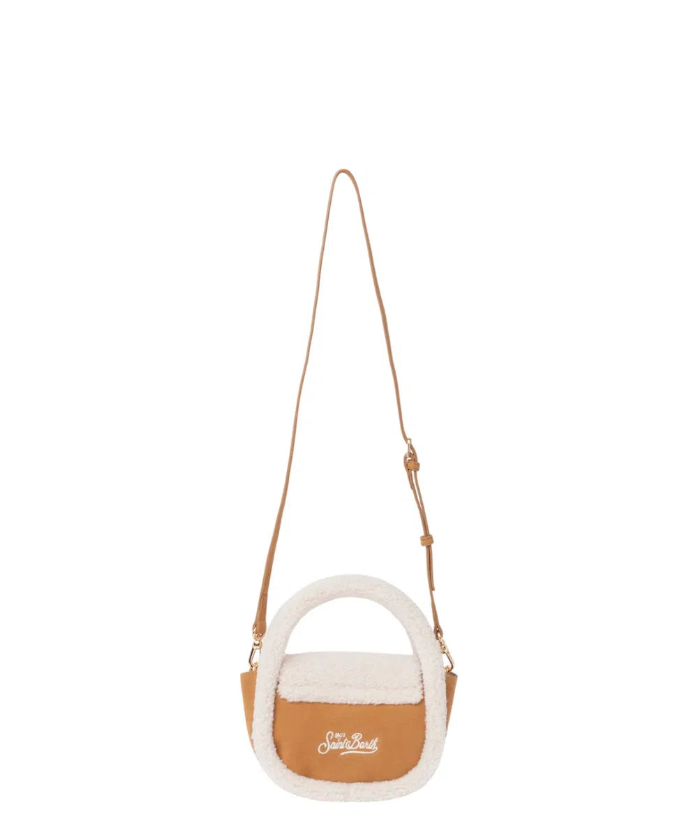 Borsa Crossbody Gilda in Effetto Mutton Camel con Dettagli Shearling-Mc2 Saint Barth-Borse a mano-Vittorio Citro Boutique