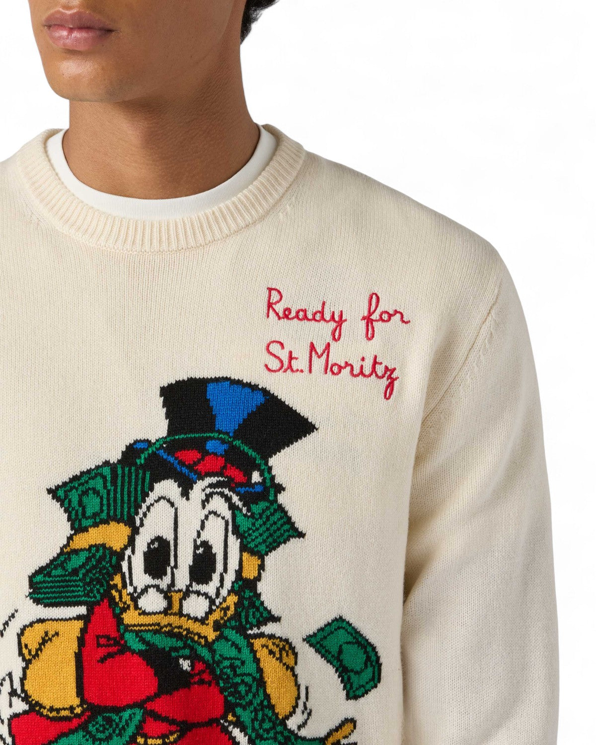 Maglione Heron in misto cashmere con jacquard Zio Paperone-Mc2 Saint Barth-Maglieria-Vittorio Citro Boutique