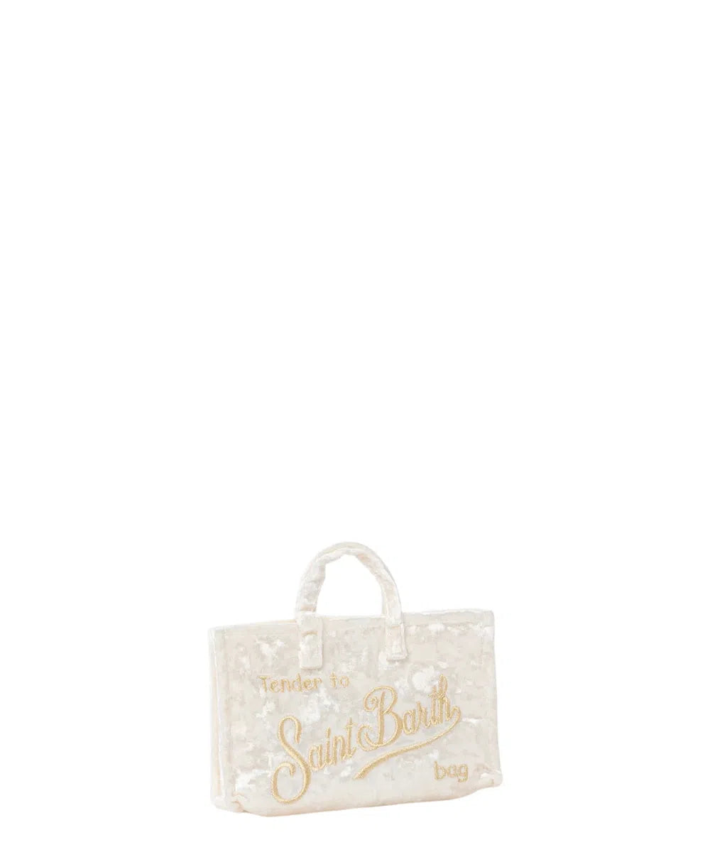 Borsa per Telefono in Velluto con Ricamo Logo Saint Barth-Mc2 Saint Barth-Pochette-Vittorio Citro Boutique