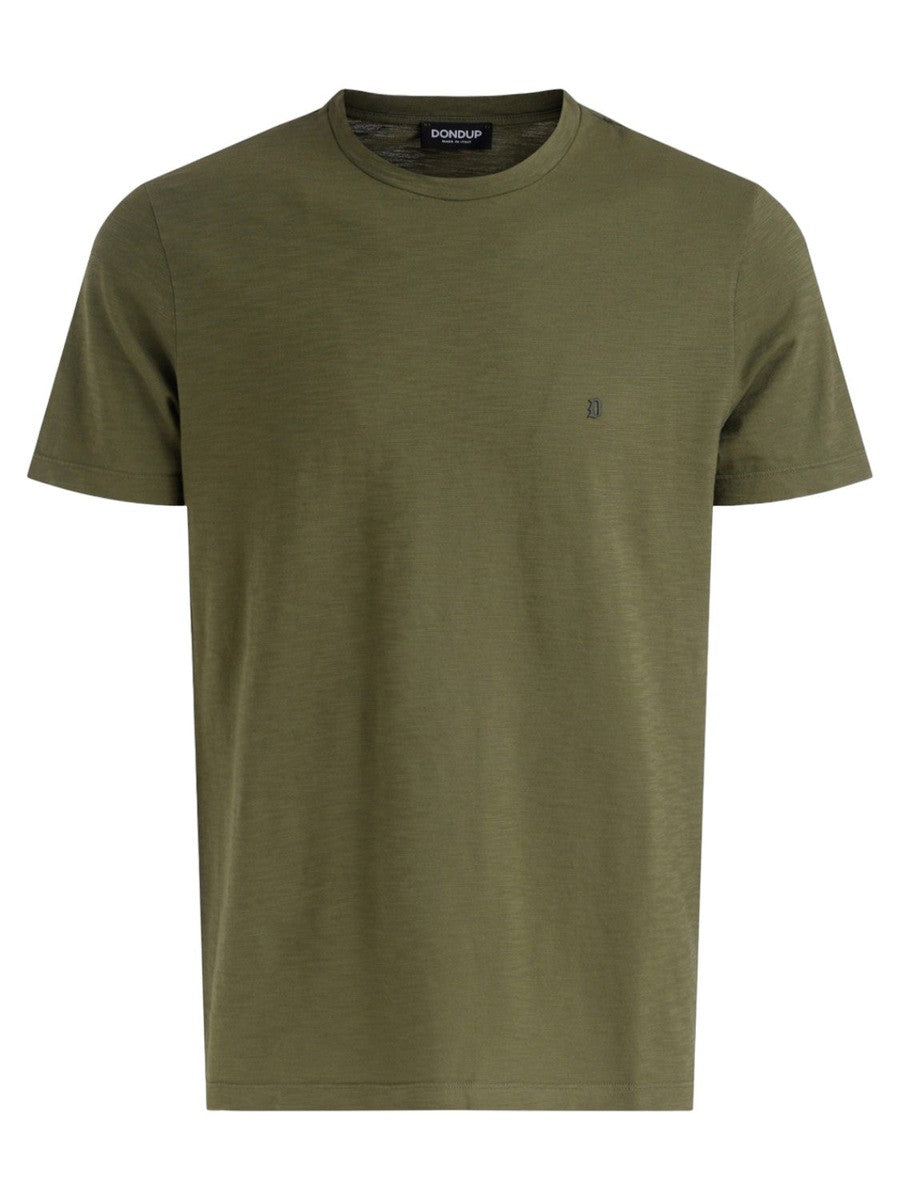 T-shirt Regular in Jersey Fiammato con Logo D-Dondup-T-shirt-Vittorio Citro Boutique