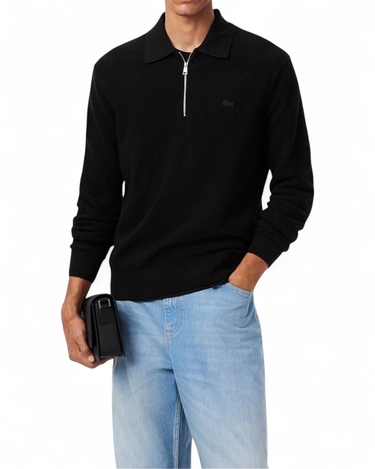 Maglione con Zip in Cotone e Lana-LACOSTE-Maglieria-Vittorio Citro Boutique
