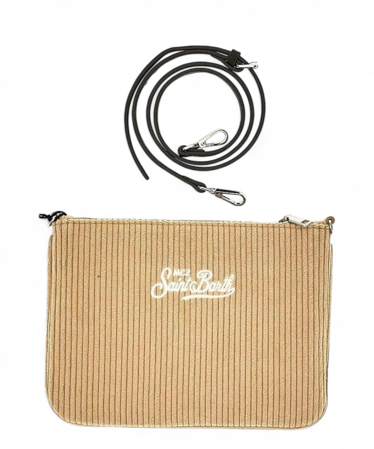 Borsa Parisienne in velluto a coste con logo-Mc2 Saint Barth-Borse a spalla-Vittorio Citro Boutique