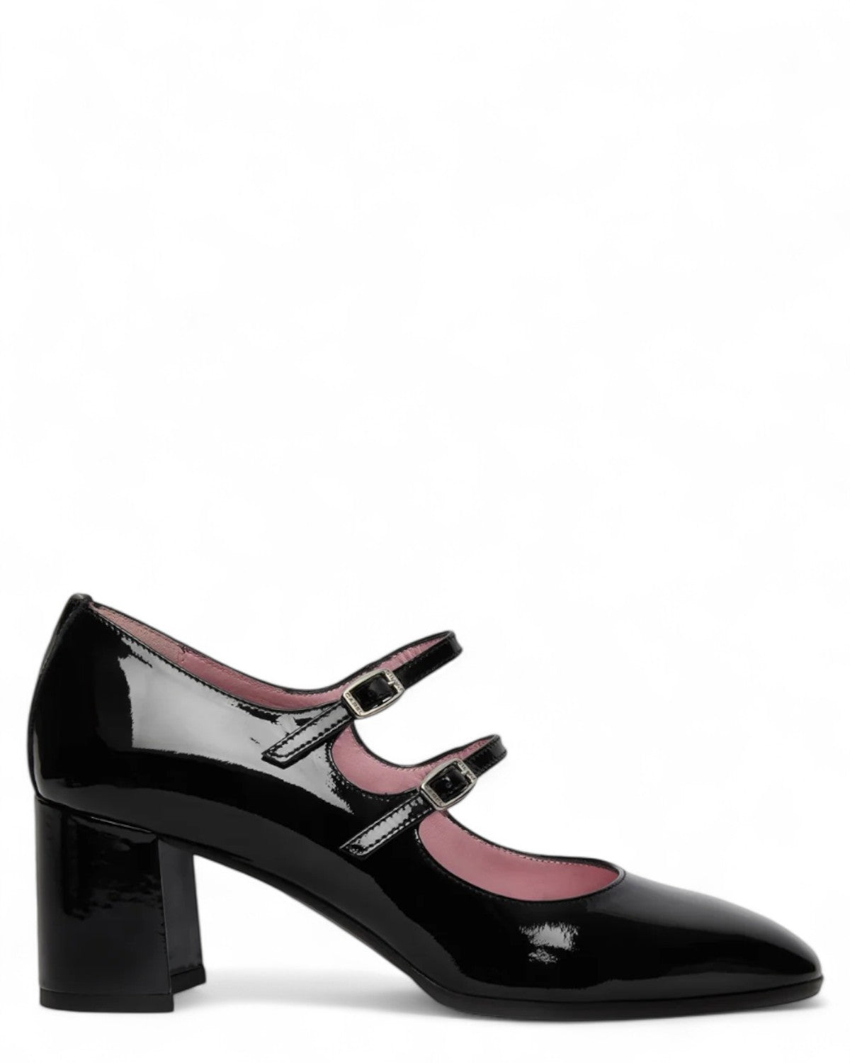 Alice Mary Jane Vernice Bordeaux con doppio cinturino e tacco largo 6cm, eleganti scarpe da donna in vernice lucida per look sofisticati.