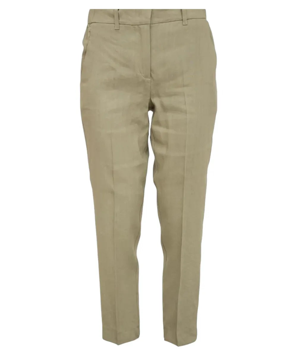 Pantalone Slim in Viscosa e Lino Stretch con Vita Elasticizzata-Pantaloni-Marella-Vittorio Citro Boutique