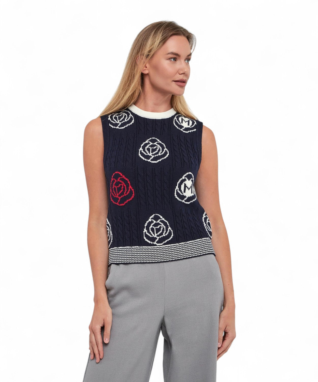 Smanicato Didimo in maglia di lana e cotone-Marella-Gilet-Vittorio Citro Boutique