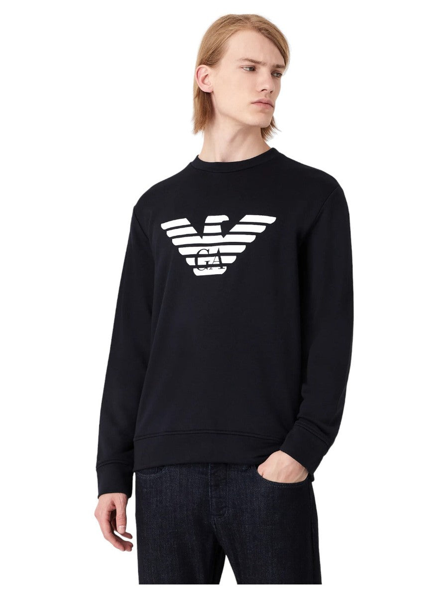 Felpa misto modal con stampa logo-Emporio Armani-Felpe-Vittorio Citro Boutique