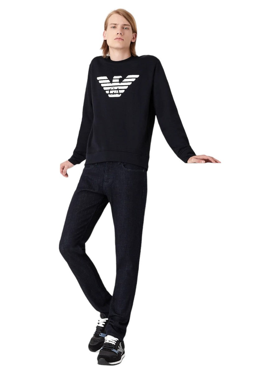 Felpa misto modal con stampa logo-Emporio Armani-Felpe-Vittorio Citro Boutique