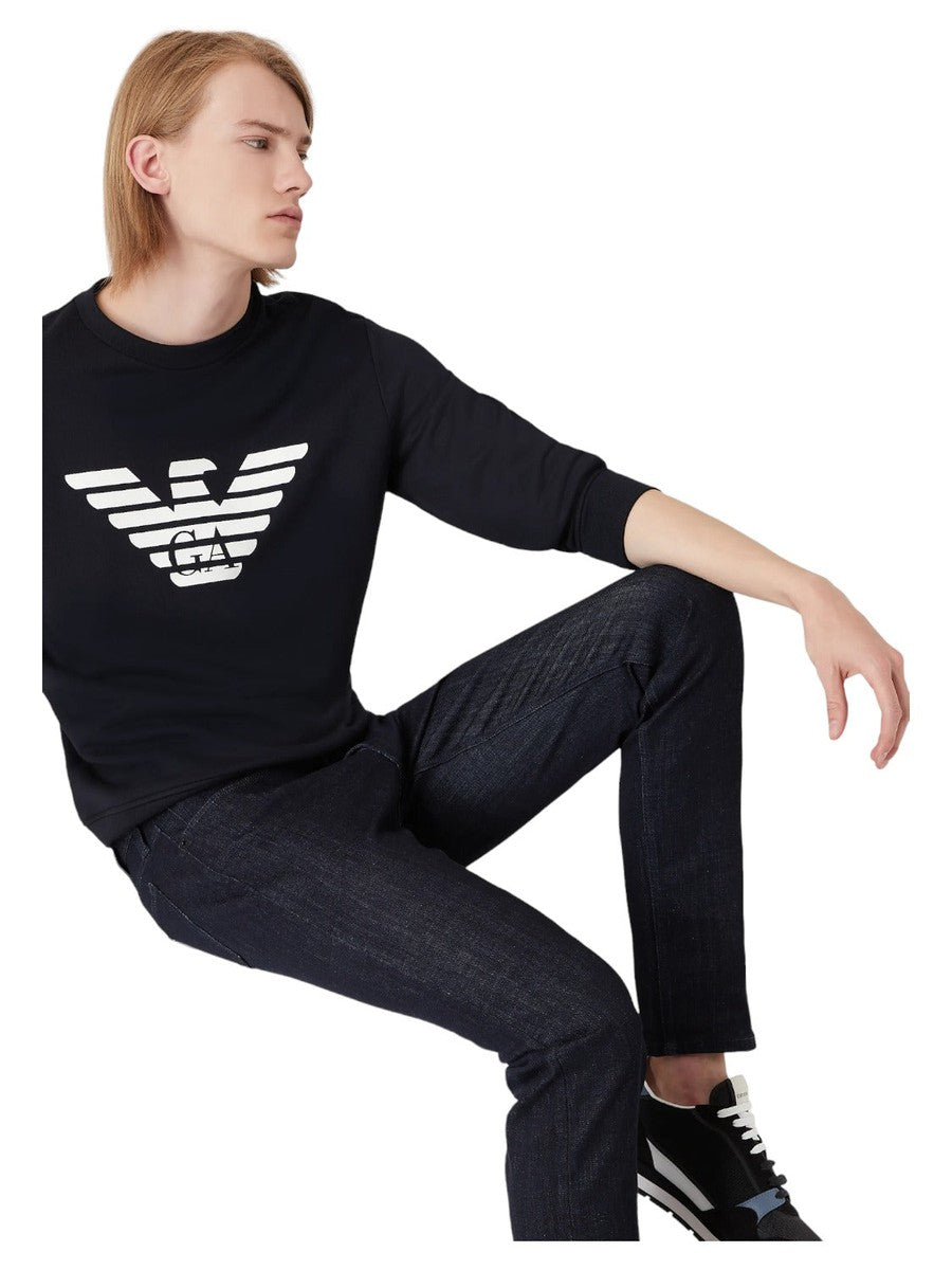 Felpa misto modal con stampa logo-Emporio Armani-Felpe-Vittorio Citro Boutique