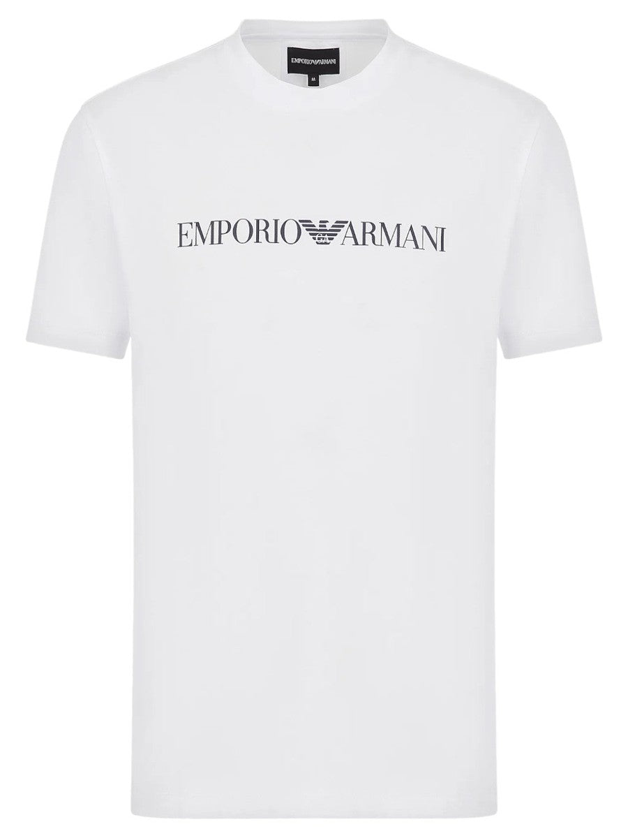 T-shirt in jersey Pima con stampa logo-T-shirt-Emporio Armani-Vittorio Citro Boutique