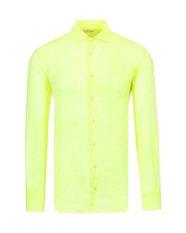 Camicia uomo in lino giallo fluo-Mc2 Saint Barth-Camicie-Vittorio Citro Boutique