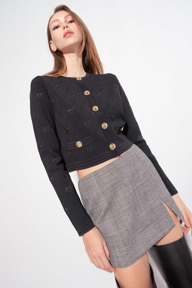 Cardigan corto jacquard love birds - Vittorio Citro Boutique