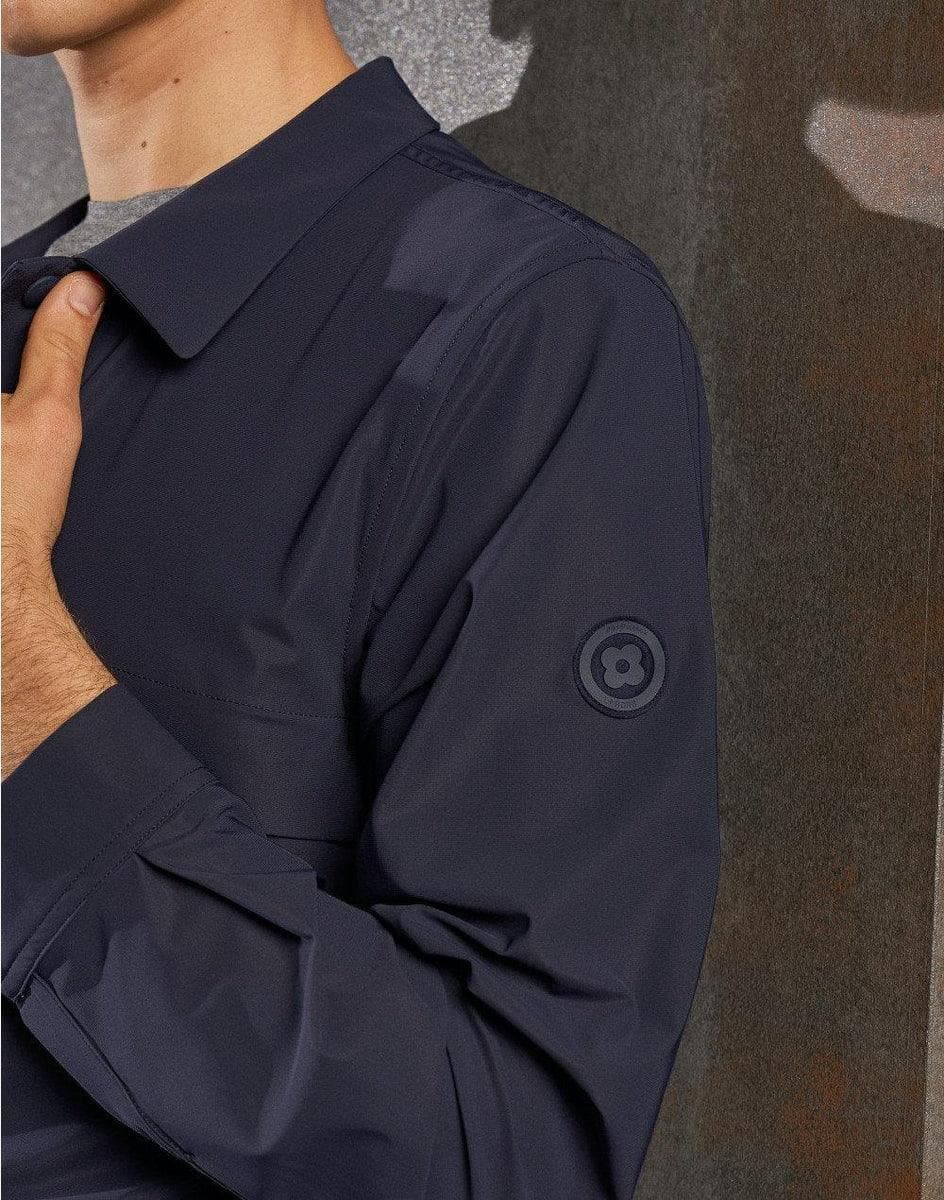 LARDINI - Giacca camicia blu in tessuto tecnico - easy wear - Vittorio Citro Boutique