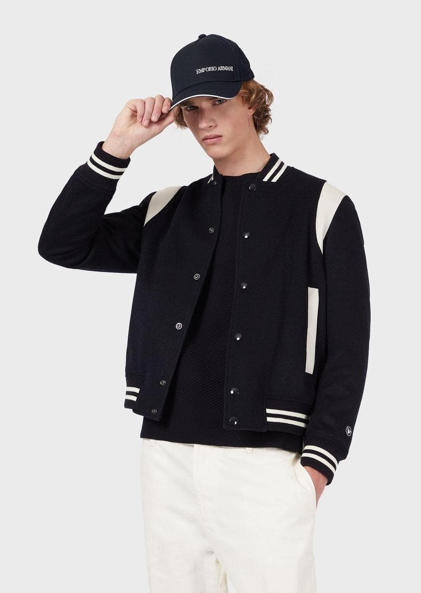 EMPORIO ARMANI - Maglione a trama diagonale con banda laterale - Vittorio Citro Boutique