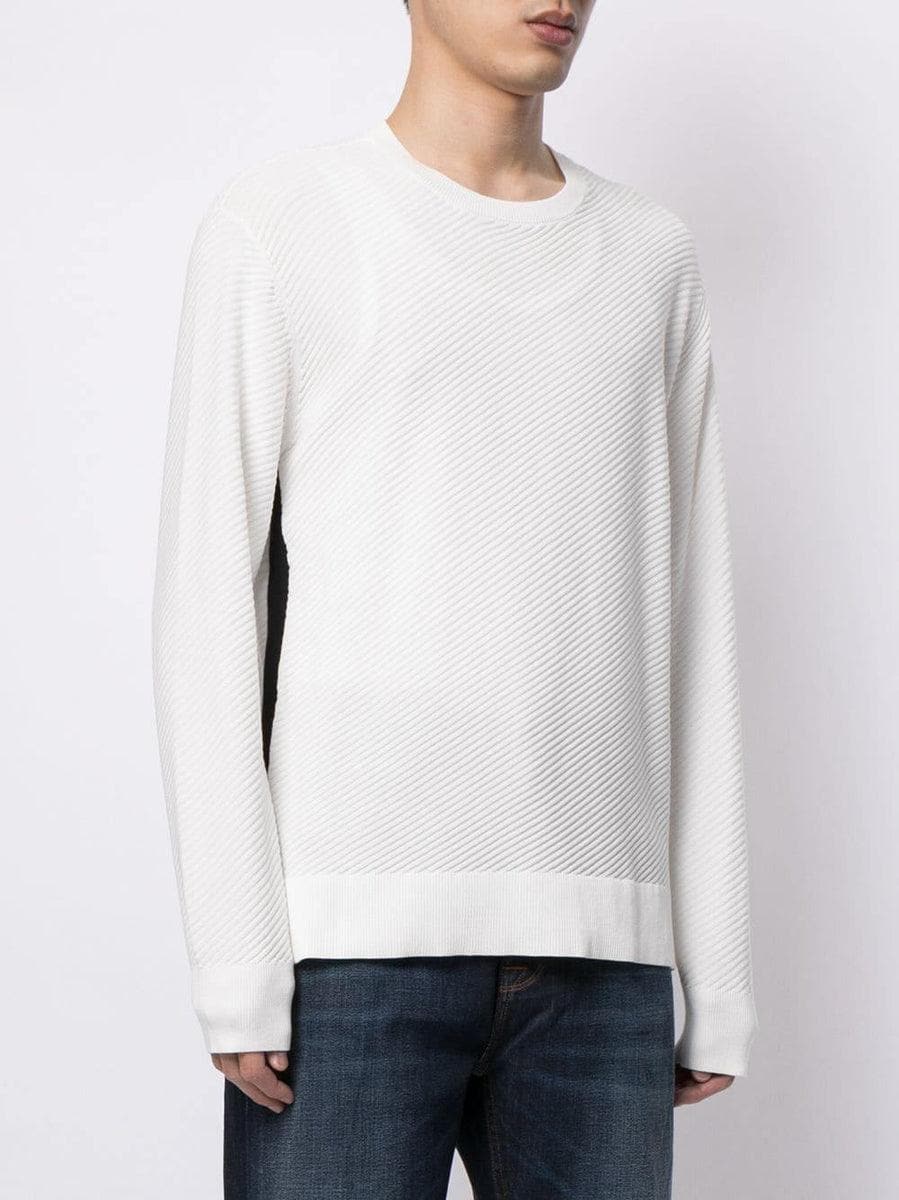 EMPORIO ARMANI - Maglione a trama diagonale con banda laterale - Vittorio Citro Boutique