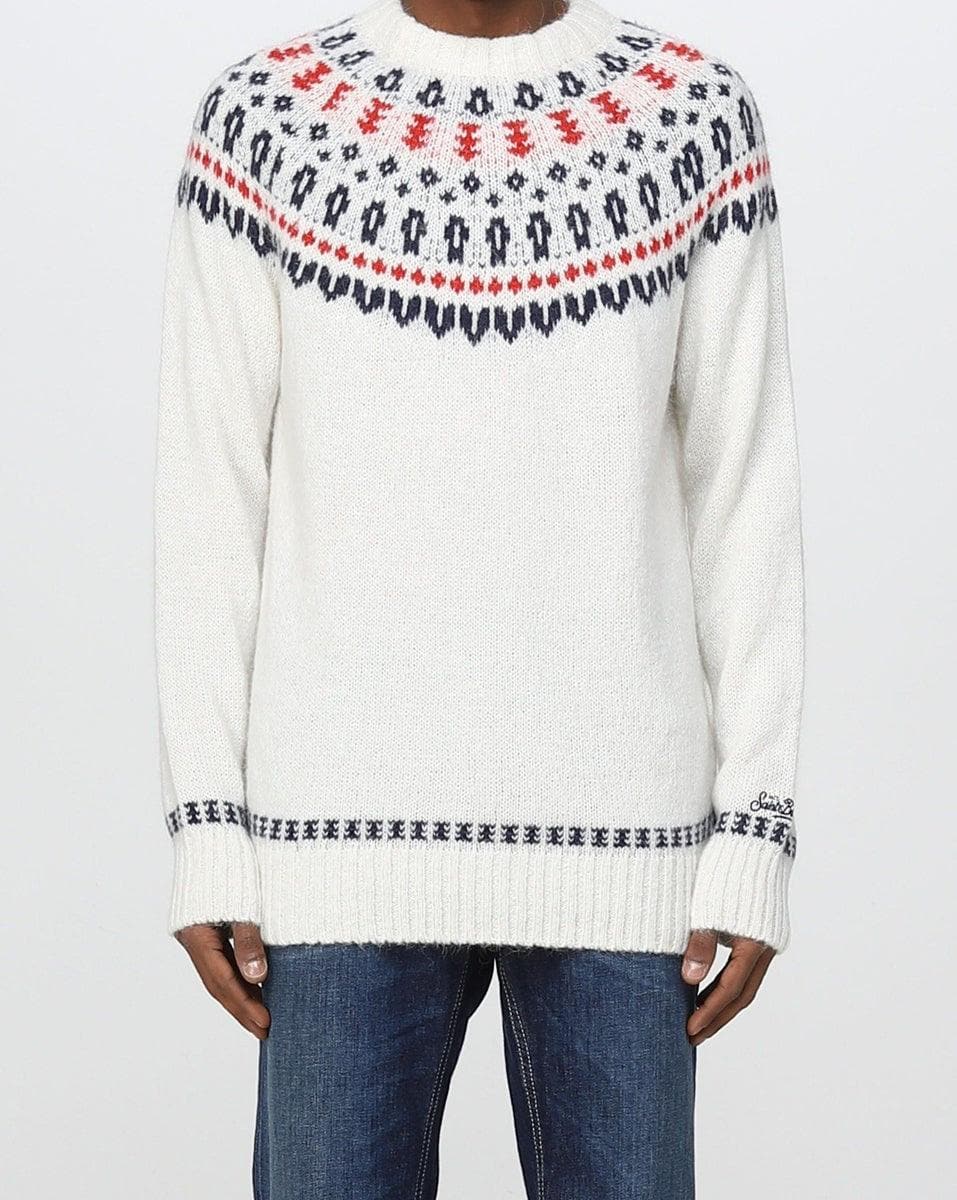 Maglione uomo spazzolato con jacquard islandese - Vittorio Citro Boutique