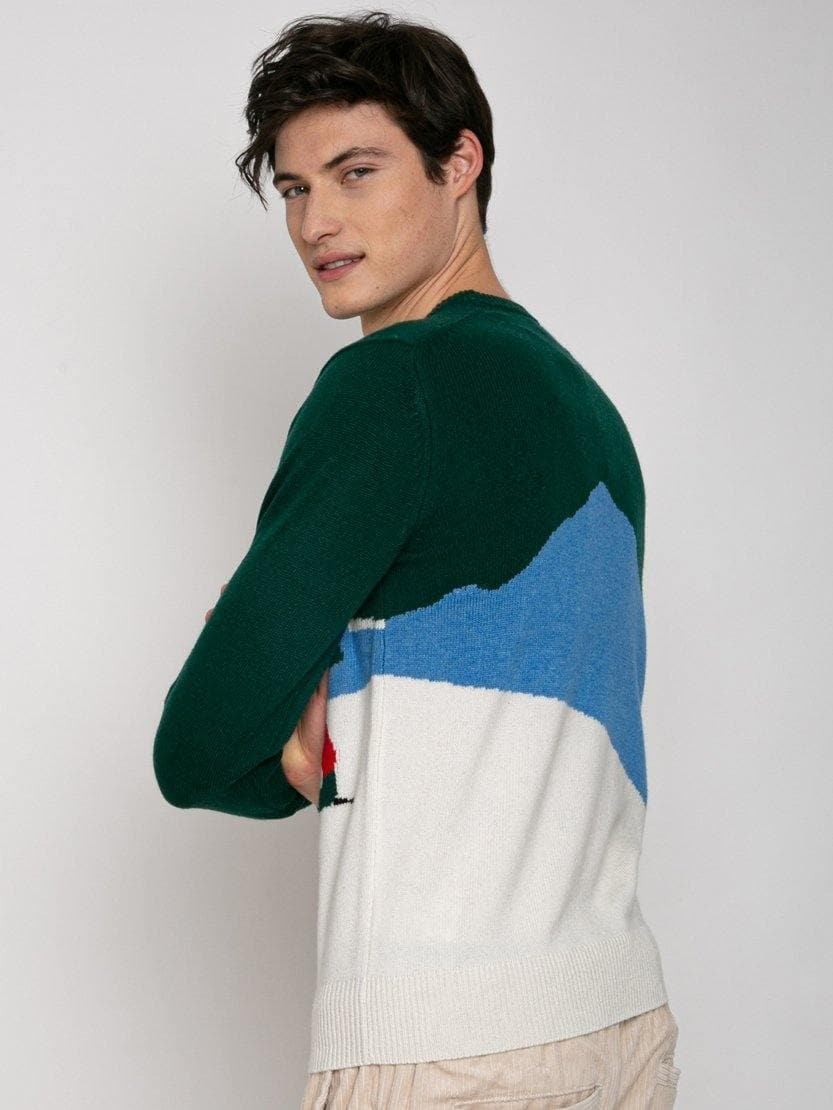 MC2 SAINT BARTH - Maglione uomo stampa aspen vintage postcard - Vittorio Citro Boutique