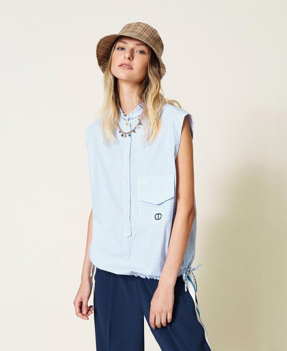 TWINSET - Top in popeline a righe - Vittorio Citro Boutique