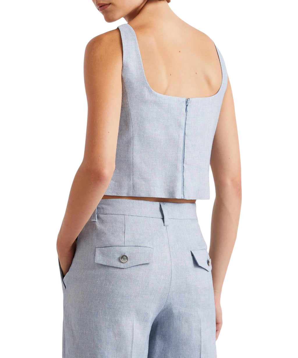 Marella Emma Linen and Viscose Top with Crystals