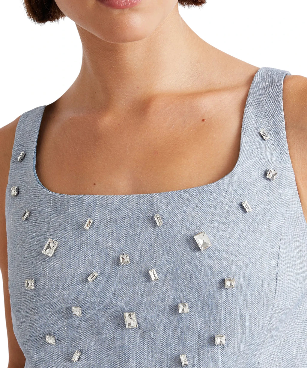 Marella Emma Linen and Viscose Top with Crystals