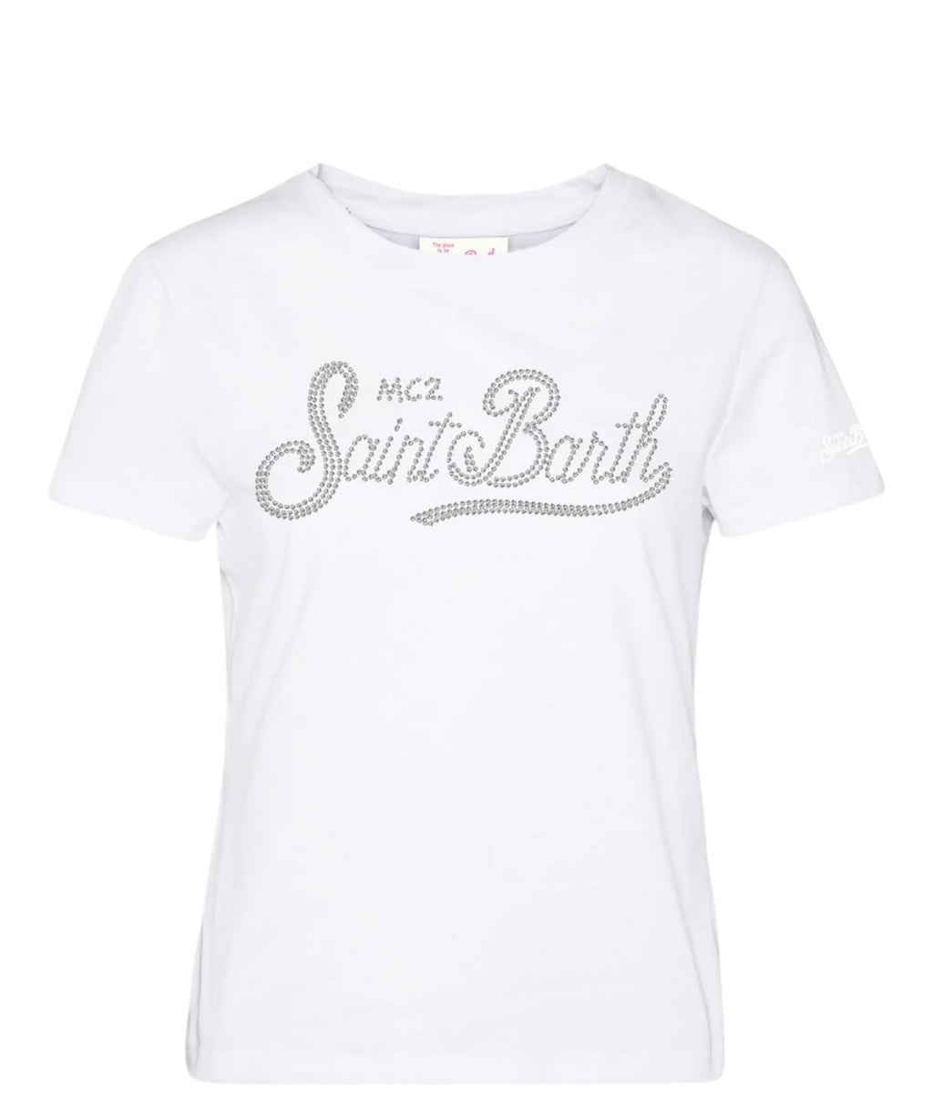 Women's MC2 Saint Barth T-shirt with rhinestone logo