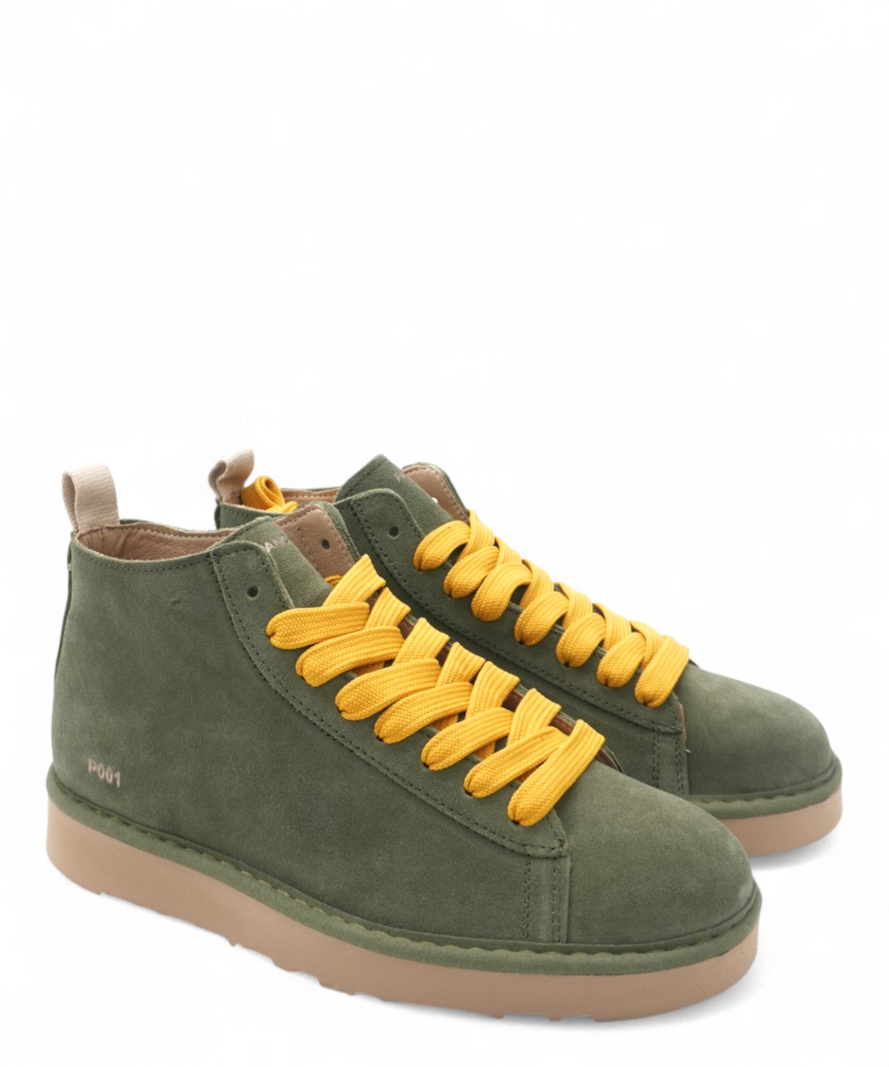 Polacchino P001 in Camoscio con Lacci Gialli