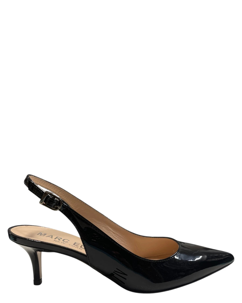 Marc Ellis Women's Black Patent Leather Low-Heel Slingback