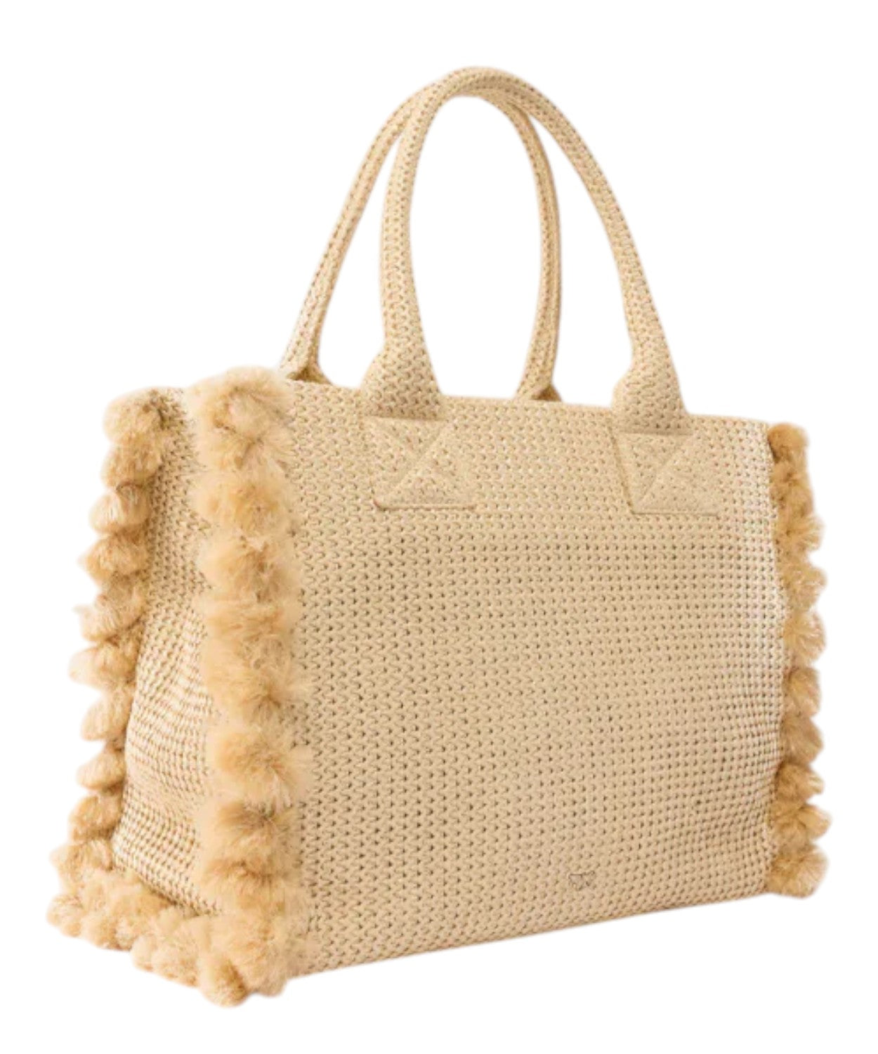 PINKO Beach shopper bag in woven raffia