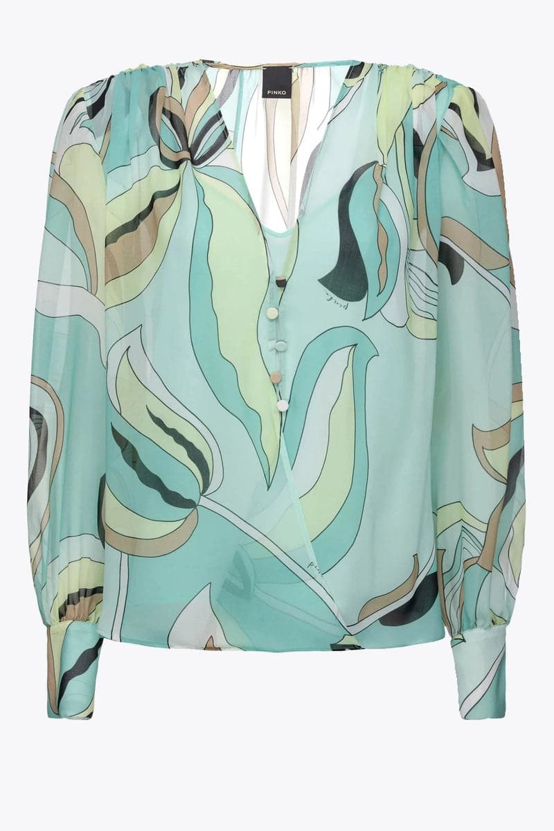 BLUSA VOILE STAMPA BOCCIOLO-Pinko-Camicie-Vittorio Citro Boutique