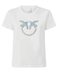 T-shirt con logo Love Birds in cristalli-Pinko-T-shirt-Vittorio Citro Boutique