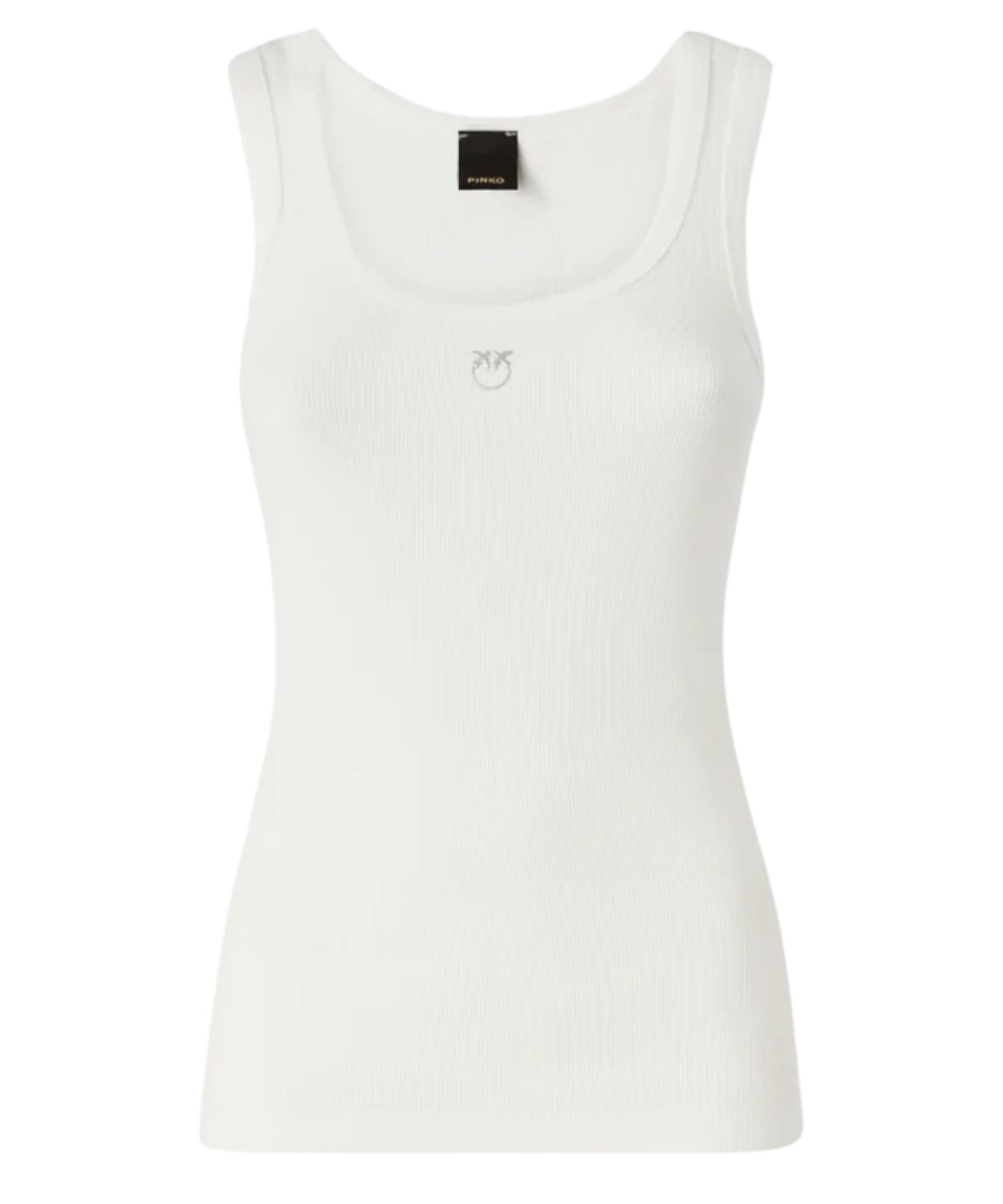 Canotta PINKO Calcolatore in Cotone Stretch con Logo Love Birds