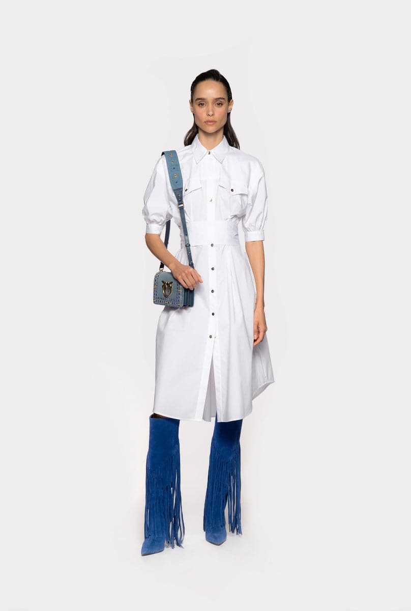 Chemisier in popeline di cotone con fusciacca-Abiti-Pinko-Vittorio Citro Boutique